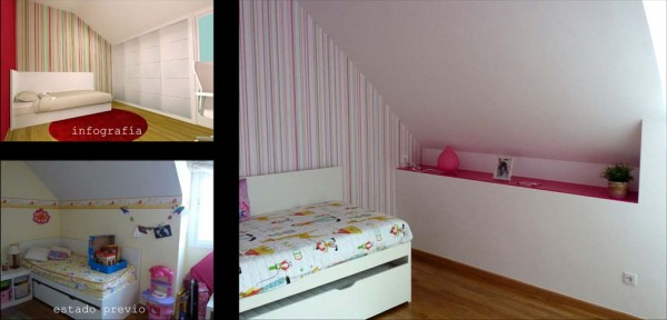 El dormitorio que dejó de ser de bebé y pasó a ser el de una chica.
